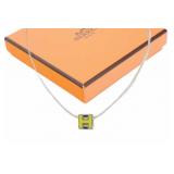 Hermes Cage Ash H Cube Silver Necklace