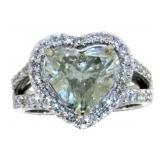14kt Gold 4.00 ct Brilliant Heart Diamond Ring