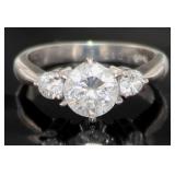 Platinum 1.27 ct Natural Round Diamond Ring