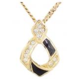 Christian Dior Crystal Diamond Gold Necklace