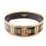 HERMES Wide Gold Fashion Bangle Bracelet