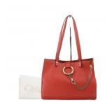 Chloe Faye Red Leather & Suede Medium Tote Bag