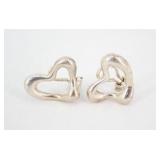 Tiffany & Co.  Open Heart Clip-on Silver Earrings