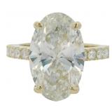 14k Gold 6.84 ct Oval Cut Lab Diamond Ring