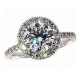 14k Gold 2.50 ct Round Brilliant Lab Diamond Ring