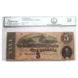 1864 Lynchburg $5 Confederate States Note