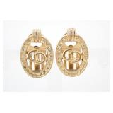 Christian Dior CD Logo Clip-on Earrings