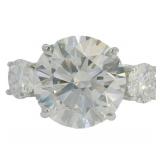 14k Gold 6.00 ct Round VS Lab Diamond Ring