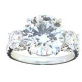 14kt Gold 6.23 ct Round VS Lab Diamond Ring