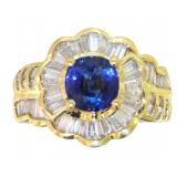 18kt Gold 2.62 ct Natural Sapphire & Diamond Ring