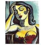 Woman In Corset On Canvas By Van Gogh LTD