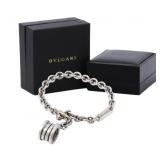 Bvlgari B.Zero1 Silver Chain Link Charm Bracelet