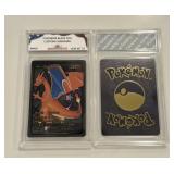 Pokï¿½mon Black Foil Custom Charizard Card