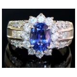 Platinum 3.20 ct Natural Sapphire & Diamond Ring