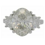 14k Gold 5.72 ct Oval Cut VS Lab Diamond Ring