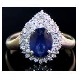 Platinum 2.02 ct Natural Sapphire & Diamond Ring