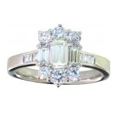 640Platinum Natural .95 ct VVS Diamond Ring