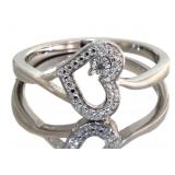 Beautiful Diamond Accented Heart Ring