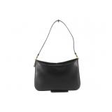 FERRAGAMO Black Leather Gancini Shoulder Bag