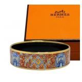 Hermes GM Enamel Gold Bangle