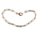 Elegant Natural Diamond Paper Clip Bracelet