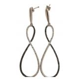 HUGE Black & White Diamond Accented Earrings