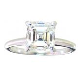 14kt Gold 2.47 ct Asscher Cut VVS Lab Diamond Ring