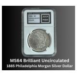 1887 Philadelphia MS64 Morgan Silver Dollar