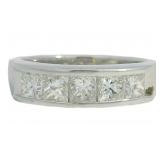 Platinum 1.01 ct Natural Princess Cut Diamond Ring