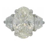 14k Gold 6.82 ct VS Oval Cut Lab Diamond Ring