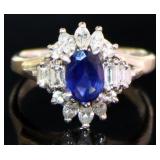Platinum Natural 1.38ct Sapphire & VS Diamond Ring