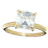 14kt Gold 2.52 ct Asscher Cut VS Lab Diamond Ring