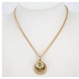 Celine Triple Circle Logo Necklace