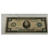 1914 Blue Seal  $20 Large Bank Note