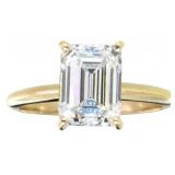 14kt Gold 2.86 ct Emerald Cut VS Lab Diamond Ring