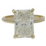 14k Gold 3.97 ct Radiant Cut VS Lab Diamond Ring