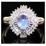 Platinum 2.95 ct Star Sapphire & Diamond Ring
