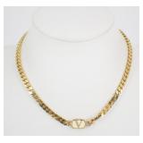 Valentino Gold V Motif Necklace