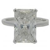 14k Gold 4.71 ct Radiant Cut Lab Diamond Ring