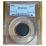 1835 Classic Head 1/2 Half Cent Coin
