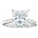 14k Gold 3.39 ct Princess Cut VS Lab Diamond Ring