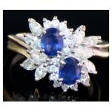 Platinum 1.73 ct Natural Sapphire & Diamond Ring