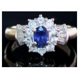 Platinum 1.36 ct Natural Sapphire & Diamond Ring