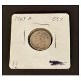 1943 - Philadelphia Mint Mercury Silver Dime