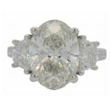 14k Gold 5.73 ct Oval Cut VS Lab Diamond Ring
