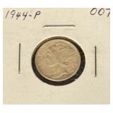 1944 - Philadelphia Mint Mercury Silver Dime