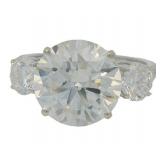 14k Gold 6.37 ct Round VS Lab Diamond Ring