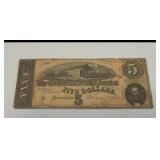 1864 $5 Confederate States Bank Note