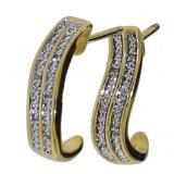 Beautiful Double Row Diamond Accented Earrings