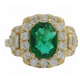 Oval 3.50 ct Emerald & Diamond Ring